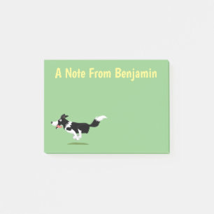 Post-it® Funny Border Collie chien en course dessin animé