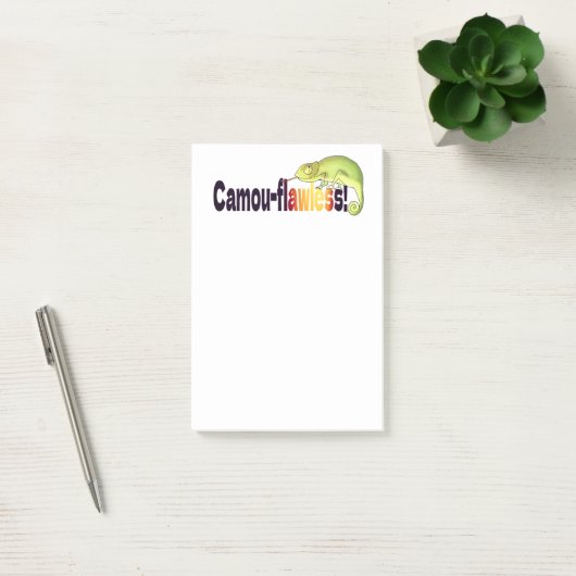 Post-it® Funny Camou-flawless Chameleon Pun (Bureau)