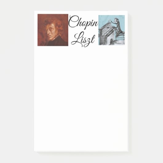 Post-it® Funny Chopin Liszt "Shopping List"  (Devant)