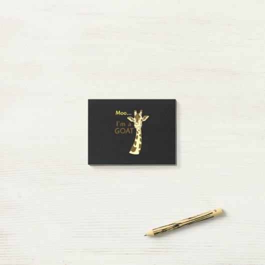 Post-it® Funny Confusing Giraffe Moo I (Sur un bureau)