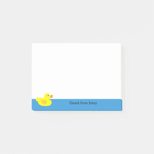 Post-it® Funny Cube Jaune Canard Nom personnalisé de l'anim (Devant)