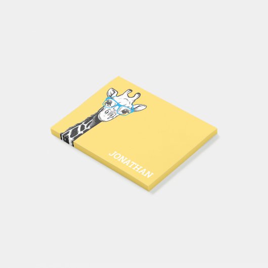 Post-it® Funny Geek Giraffe Yellow Post-it Notes (Incliné)