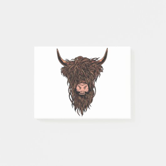 Post-it® Funny Highland Cow Head (Devant)