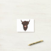 Post-it® Funny Highland Cow Head (Sur un bureau)