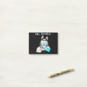 Post-it® Funny husky chev dog wearing a face mask (Sur un bureau)