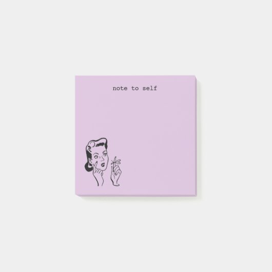Post-it® Funny Lavender Purple Rétro femme de ménage rappel (Devant)