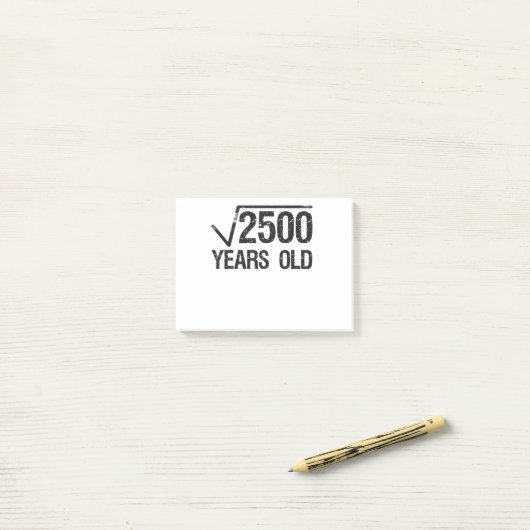 Post-it® Funny Math Problem Carré Racine de 2500 Equal 50e (Sur un bureau)