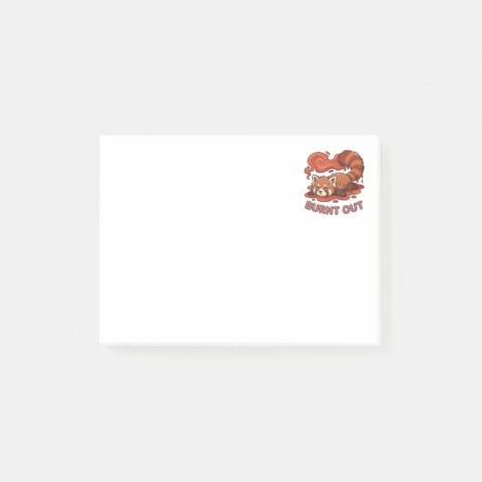 Post-it® Funny Melting Red Panda Burnt Out Sticker | Cute  (Devant)