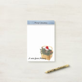 Post-it® Funny mignon fille Holiday Père Noël chat monogram (Sur un bureau)