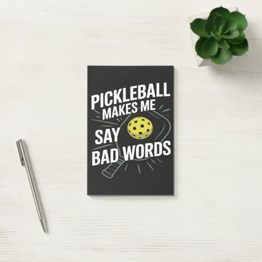 Post-it® Funny Pickleball Me Fait Dire Des Gros Mots (Bureau)