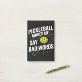 Post-it® Funny Pickleball Me Fait Dire Des Gros Mots (Sur un bureau)