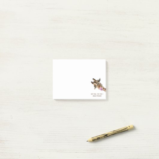 Post-it® Funny Post it Notes Jouer Giraffe - Texte personna (Sur un bureau)