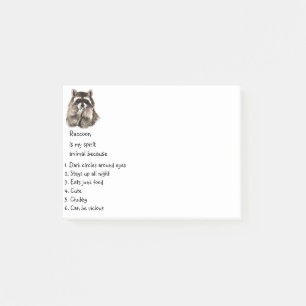 Post-it® Funny Raccoon Spirit Animal Humour mignon Aquarell
