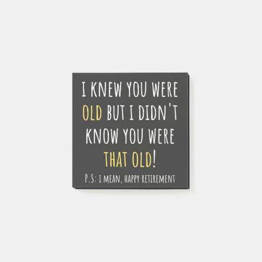 Post-it® funny retirement, retired, retired teacher, retire (Devant)