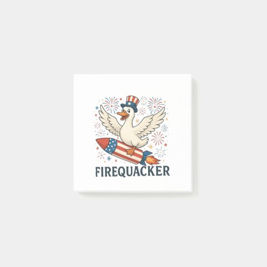 Post-it® Funny Rubber Duck USA Patriotic Firequacker 4e (Devant)