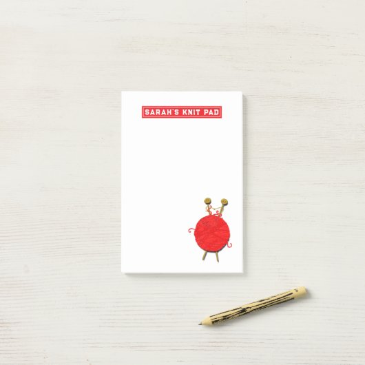 Post-it® Funny Tricot Knitter (Sur un bureau)