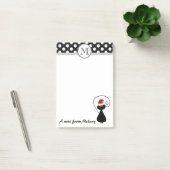 Post-it® Funny whimsical Père Noël chat pois monogramme (Bureau)