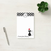 Post-it® Funny whimsical Père Noël chat pois monogramme (Bureau)