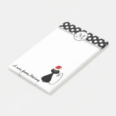 Post-it® Funny whimsical Père Noël chat pois monogramme (Incliné)