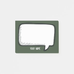 Post-it® Funny White Talk Bubble forest Nom personnalisé