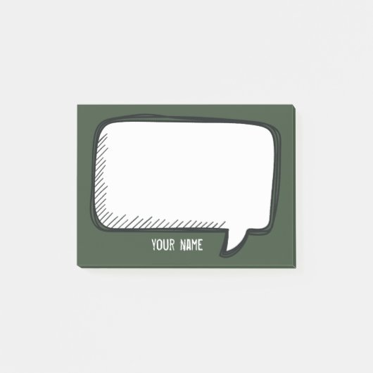 Post-it® Funny White Talk Bubble forest Nom personnalisé (Devant)
