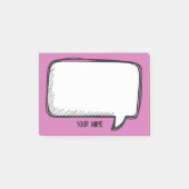 Post-it® Funny White Talk Bubble Fuchsia Nom personnalisé (Devant)
