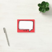 Post-it® Funny White Talk Bubble Red Nom personnalisé (Bureau)