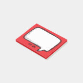 Post-it® Funny White Talk Bubble Red Nom personnalisé (Incliné)