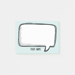 Post-it® Funny White Talk bulle bleu pâle Personnaliser le