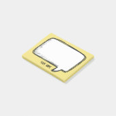 Post-it® Funny White Talk bulle jaune Nom personnalisé (Incliné)