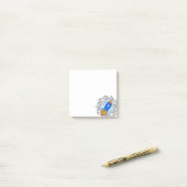 Post-it® Fusée de dessin animé avec demi-teintes Galaxie (Sur un bureau)