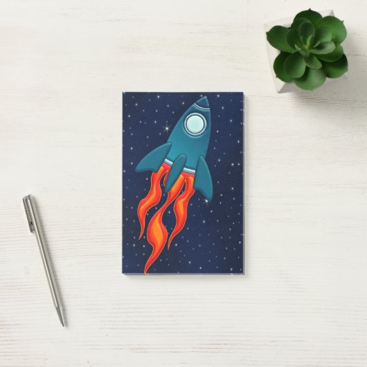 Post-it® Fusée spatiale mignonne et conception d'espace ext (Bureau)