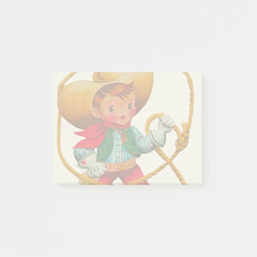 Post-it® Garçon Cowboy Rétro Enfant Mignon Western (Devant)