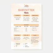 Post-it® Garde d'enfants | Note d'information pour baby-sit (Devant)