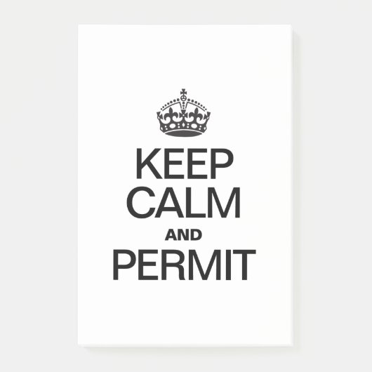 POST-IT® GARDER LE CALME ET LE PERMIS (Devant)