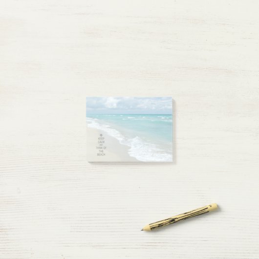 Post-it® Gardez le calme et pensez à la plage (Sur un bureau)