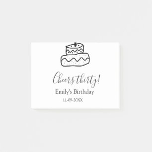 Post-it® Gâteau d'anniversaire trente ans écriture manuscri