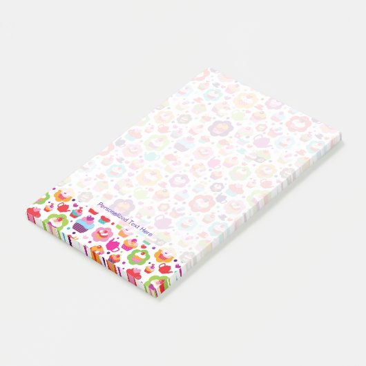 Post-it® Gâteau de tasse et pot mignons de thé (Incliné)