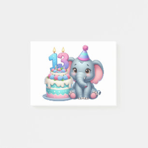Post-it® Gâteau d'éléphant pour 13e anniversaire