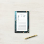 Post-it® Géode Agate Personnalisé Turquoise Blue Gold To Do (Sur un bureau)