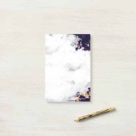 Post-it® Géode Améthyste Purple Aquarelle (Sur un bureau)