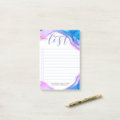 Post-it® Géode couleurs fluides d'encre et typographie de l (Sur un bureau)