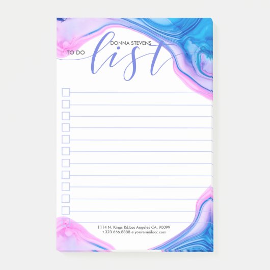 Post-it® Géode couleurs fluides d'encre et typographie de l (Devant)