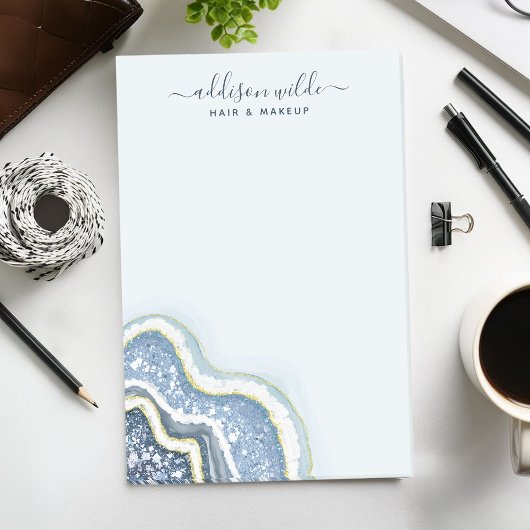 Post-it® Géode d'agate à paillettes bleues Luxe Entreprise