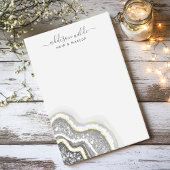 Post-it® Géode d'agate pailletée noir et blanc Luxe Entrepr