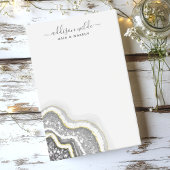 Post-it® Géode d'agate pailletée noir et blanc Luxe Entrepr