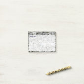 Post-it® Géologie White Granite Rock Texture avec texte (Sur un bureau)