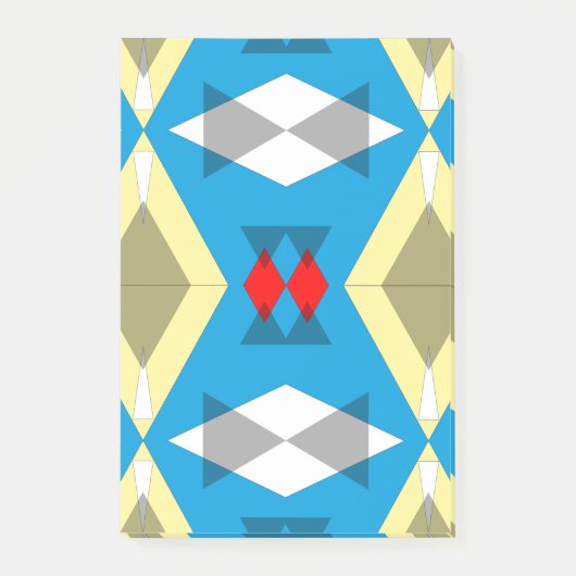 Post-it® Geometric Convergence in Blue and Gold (Devant)
