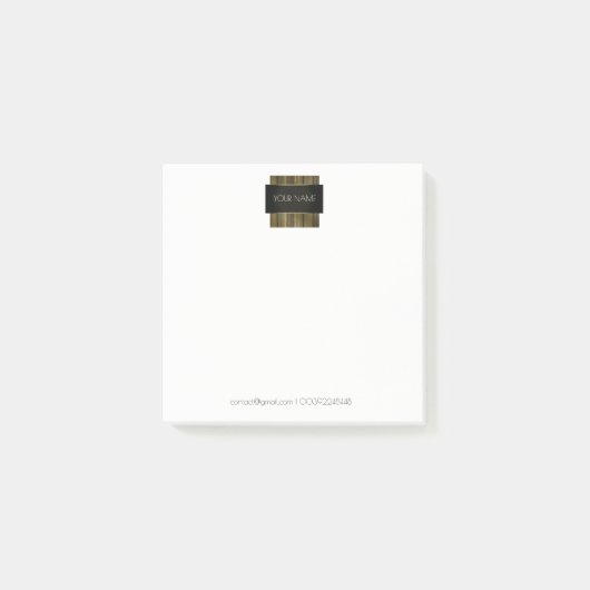 Post-it® Géométrie minimale conceptuelle en or noir blanc (Devant)