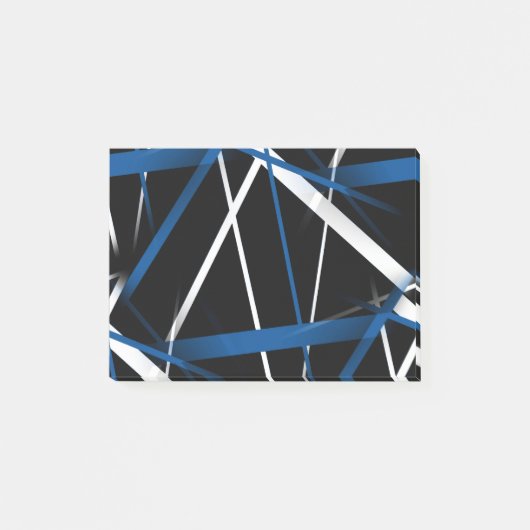 Post-it® Géométrie Urbaine Noir Blanc Bleu (Devant)